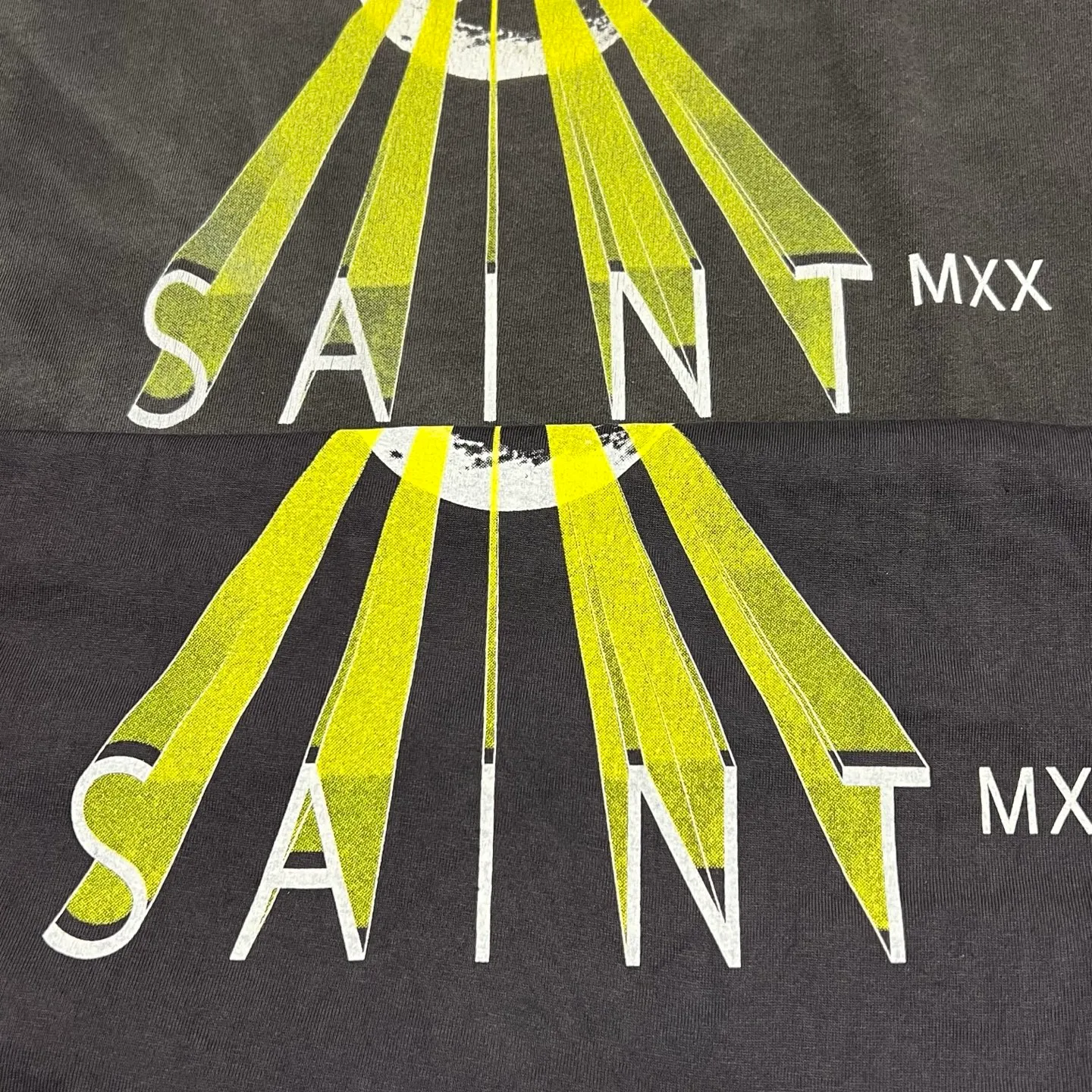 Printing proofing SAINT Mxxxxxx EGG SS TEE/BLK Broken egg shell/SAINT LOGO projection distressed retro short-sleeves Washed black S-XL Correct version Customized co-branded main mark/washed mark/cherub mark Tubular fabric Garment dyeing Rewashing water fading Destruction of graffiti Simulating natural distressed effect